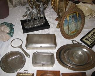 Pewter boxes and trays