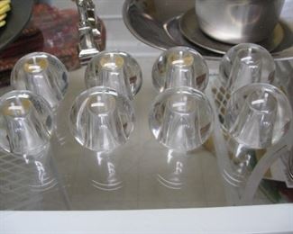 4 sets of ball shaped glass salt and pepper shakers