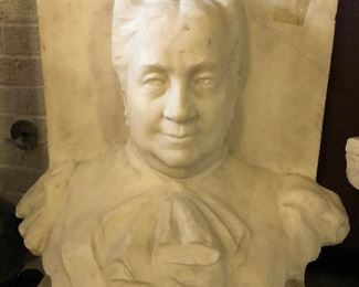 2nd Antique Life Size Marble Bust: 22" High X 18" Wide X 9" Deep