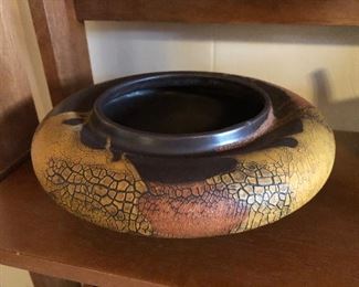 Old "Royal Haeger" Brown Earth Graphic Wrap Bowl