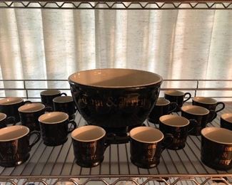 Tom & Jerry Punch Set with 16 Cups, made by Hall