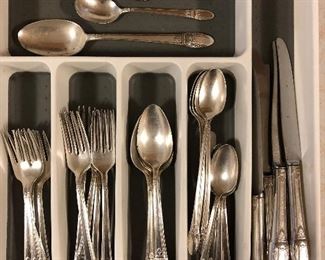 One of Two sets of Silver Plated Flatware