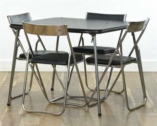 Set 5 Fujiset Modernist Folding Chairs & Game Table