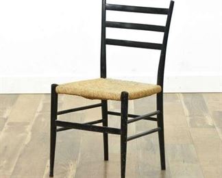 Otto Gerdau Mid Century Rush Seat Chair, Italy
