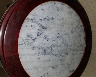 marble top/mahogany pedestal 