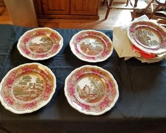 collection of 8 antique Delft plates