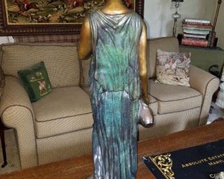 cold painted bronze statue, signed Clodion (Claude Michel Clodion). approx. 36" tall