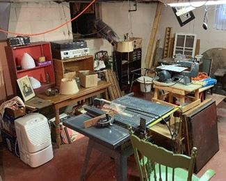 shop equipment, tools , fishing lures, canning jars