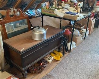 cedar chest & misc