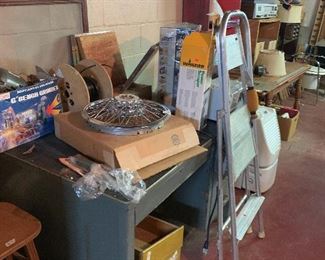 old GF desk & more misc in basement