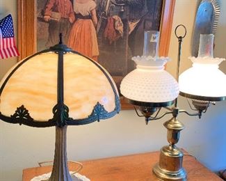 vintage Slag glass lamp