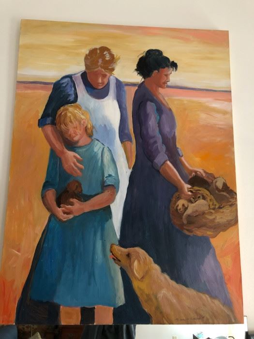Oil on Canvas - signed Bonnie Deffebach   -                        48" tall x 36" wide