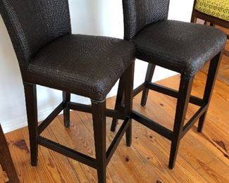 Pair of Wicker Barstools - $200 pair                                                                     39" height to the back of chair 30" height of seat - seat depth is 15"