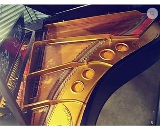 Beautiful GERMAN STEINWAY HAMBURG PIANO 1919 Grand Model O Matte Black Finish Serial No. 195470 Made in Hamburg, Germany -- SHIPPED TO THE UNITED STATES FROM GERMANY -- VERY RARE -- CLEAN FINISH / UNDERNEATH SEE PHOTOS - ALL THE GUTS OF THIS PIANO WHERE REBUILT BY STEINWAY (strings, hammers, pads etc). Stool Not Included ... This piano was used in concert by famous German pianist, Gunther Knaup in Nashville, TN ... Buyer pays moving costs -- Questions Call 615-330-5946
History : Appraised twice at $25,000 value. This Classic and Beautiful Steinway Grand 1919 Model O in ebony satin finish. Very Attractive. Built just after WWI, from Steinway Golden Era. Grand size, five feet 10 1/2" long. Made in Hamburg Germany. Previously owned by concert pianist Gunther Knaup of Germany, New York and Nashville. Shipped from Germany to US in 2016 at a cost of $7,000. Unique Rare style, elegant double-floral cut-out music rack panel Very good condition. Original keys. Newer Strings. Hammers have