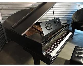 Beautiful GERMAN STEINWAY HAMBURG PIANO 1919 Grand Model O Matte Black Finish Serial No. 195470 Made in Hamburg, Germany -- SHIPPED TO THE UNITED STATES FROM GERMANY -- VERY RARE -- CLEAN FINISH / UNDERNEATH SEE PHOTOS - ALL THE GUTS OF THIS PIANO WHERE REBUILT BY STEINWAY (strings, hammers, pads etc). Stool Not Included ... This piano was used in concert by famous German pianist, Gunther Knaup in Nashville, TN ... Buyer pays moving costs -- Questions Call 615-330-5946
History : Appraised twice at $25,000 value. This Classic and Beautiful Steinway Grand 1919 Model O in ebony satin finish. Very Attractive. Built just after WWI, from Steinway Golden Era. Grand size, five feet 10 1/2" long. Made in Hamburg Germany. Previously owned by concert pianist Gunther Knaup of Germany, New York and Nashville. Shipped from Germany to US in 2016 at a cost of $7,000. Unique Rare style, elegant double-floral cut-out music rack panel Very good condition. Original keys. Newer Strings. Hammers have