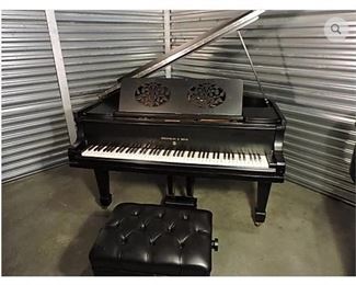 Beautiful GERMAN STEINWAY HAMBURG PIANO 1919 Grand Model O Matte Black Finish Serial No. 195470 Made in Hamburg, Germany -- SHIPPED TO THE UNITED STATES FROM GERMANY -- VERY RARE -- CLEAN FINISH / UNDERNEATH SEE PHOTOS - ALL THE GUTS OF THIS PIANO WHERE REBUILT BY STEINWAY (strings, hammers, pads etc). Stool Not Included ... This piano was used in concert by famous German pianist, Gunther Knaup in Nashville, TN ... Buyer pays moving costs -- Questions Call 615-330-5946
History : Appraised twice at $25,000 value. This Classic and Beautiful Steinway Grand 1919 Model O in ebony satin finish. Very Attractive. Built just after WWI, from Steinway Golden Era. Grand size, five feet 10 1/2" long. Made in Hamburg Germany. Previously owned by concert pianist Gunther Knaup of Germany, New York and Nashville. Shipped from Germany to US in 2016 at a cost of $7,000. Unique Rare style, elegant double-floral cut-out music rack panel Very good condition. Original keys. Newer Strings. Hammers have