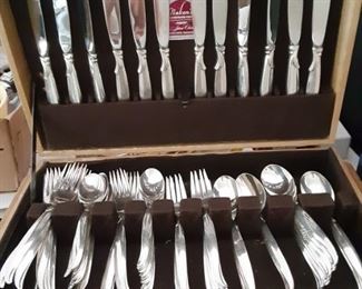 National Sterling flatware and box 43 pieces