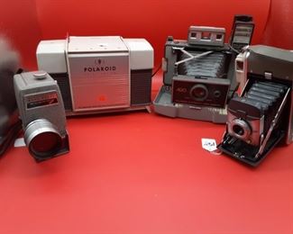 Vintage Polaroid cameras land camera model 80a brownie reflex
 model 420 Revere power Zoom model 118