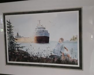 $125, someday watercolor by Pat Norton, 31 by 24 custom framed by Great Lakes art gallery 75/580