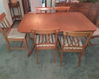 $75, 40 by 60 " table and 6 chairs very good condition