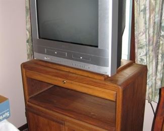 TV with DVD player, TV cart