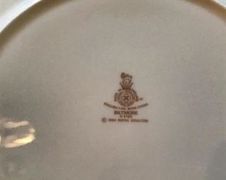the underside of Biltmore dishes