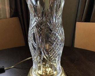 Brass and Crystal Hurricane Lamp $ 20