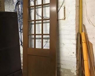 Original French Door from Berghoff Restaurant - there is no glass in the panels - 30 inches wide by 84 inches tall- $1295