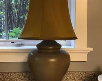 Brown pottery table lamp- $45