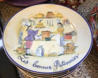 Assorted decorative set of Les Bonnes Patisseries Plates -$40 