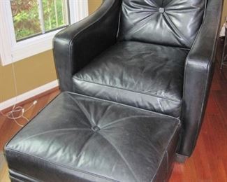 $380 - Classic Leather Chair & Ottoman VG condition, Leather is butter soft.  36" T x 33" W x 33" deep