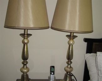 Brass and glass lamps