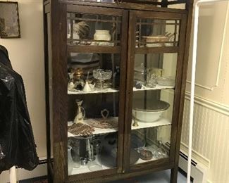 Antique glass cabinet $ 145.00