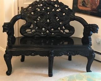 Antique, fully restored to perfection Asian carved settee $695.00