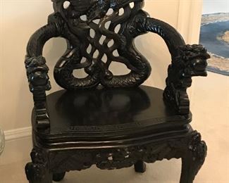 Antique Asian carved chair,fully restored $295.00