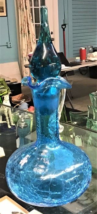 Crackle Glass Decanter