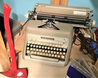 Smith Corona Typewriter & Axe
