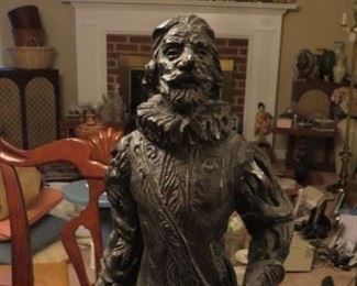 $50- Mid Century, Almost 20" Metal, Cyrano De Bergerac Statue by Austin Studios 