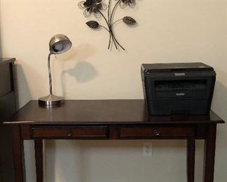 Office Desk, Printer, Desk Lamp