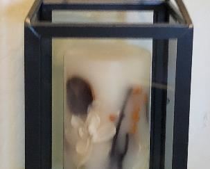 Lantern w Botanical Candle