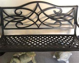 Metal Patio Bench 