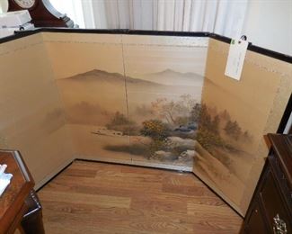 Vintage Japanese Byoby Screen (to be hung on wall)