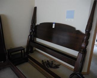 King Size Poster Bed Frame with matching Step Stool