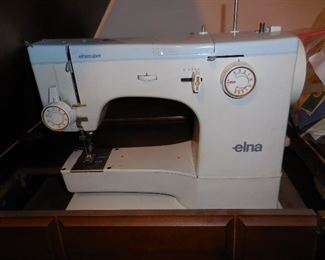 Elna Sewing Machine in Cabinet (comes with lots of accessories)