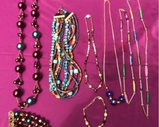 Costume necklaces and bracelets 