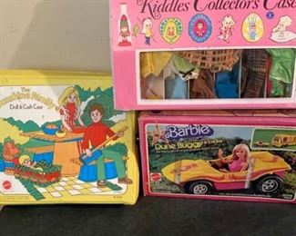 Doll clothes and Barbie car 