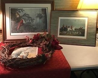 Framed prints with wreath