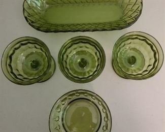 Vintage Green Glass Pieces