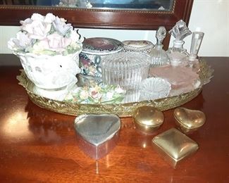 Vintage Jewelry Trinket boxes and Perfume bottles