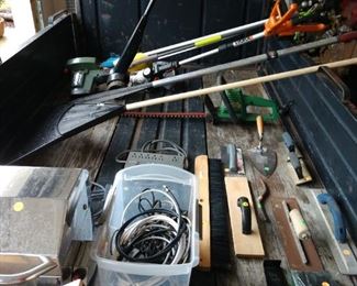 Assorted garden tools and hand tools